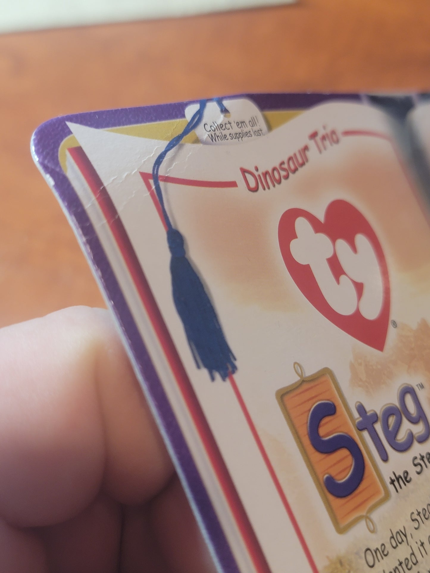 Vintage TY Teanie Beanie Baby (Steg) the Stegosaurus Dinosaur Trio