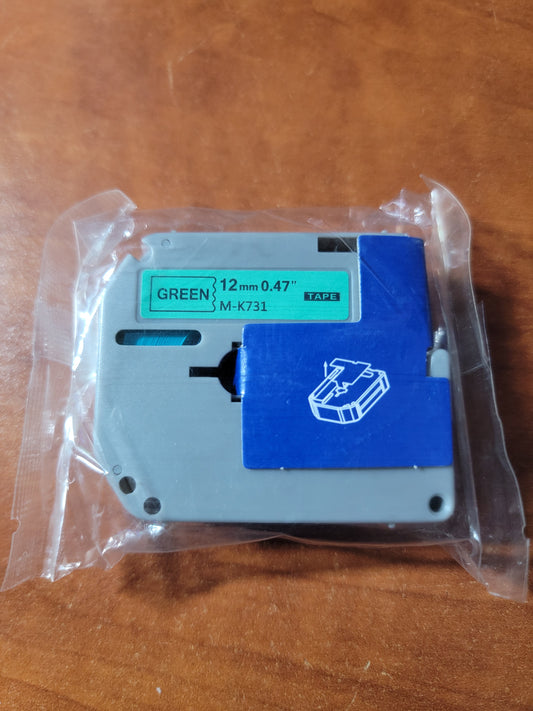 Brothers M-Series M-K731 (Green) 12mm 0.47" Label Tape