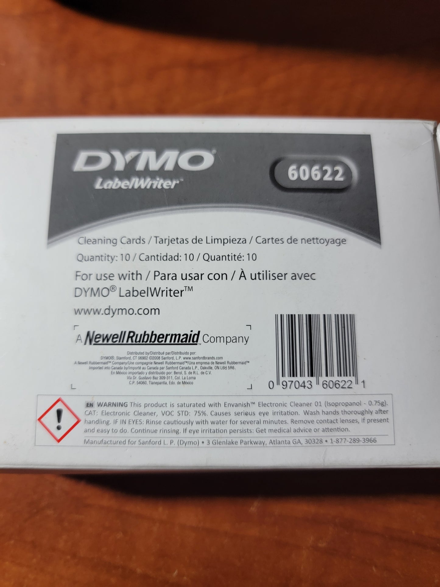DYMO LabelWriter Cleaning Cards 10/Box 60622