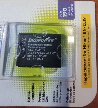 DIGIPOWER Digital Camera Rechargable Battery EN-EL19