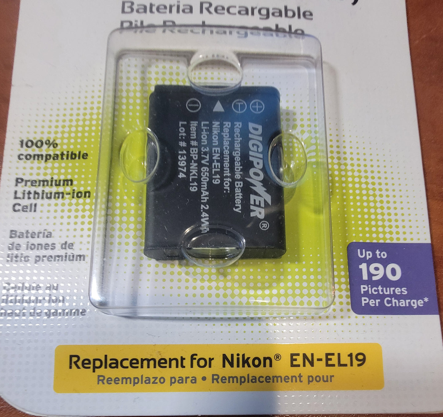 DIGIPOWER Digital Camera Rechargable Battery EN-EL19