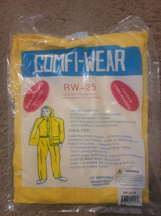 Heavy Duty Deluxe Rain Suite (Complete) Comfi-Wear RW-25 2-Piece PVC Rain Suite
