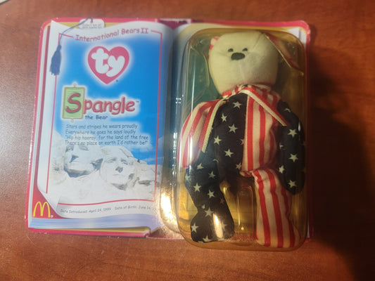 Vintage TY SPANGLE THE BEAR Beanie Baby International Bears II Sealed Package