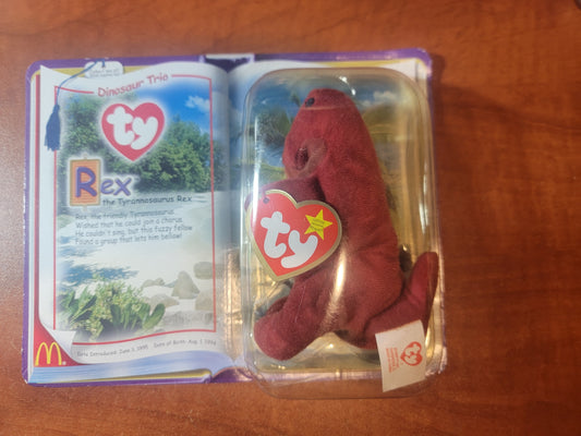 Vintage TY Teenie Beanie Baby Rex The Tyrannosaurus Rex Dinosaur Trio